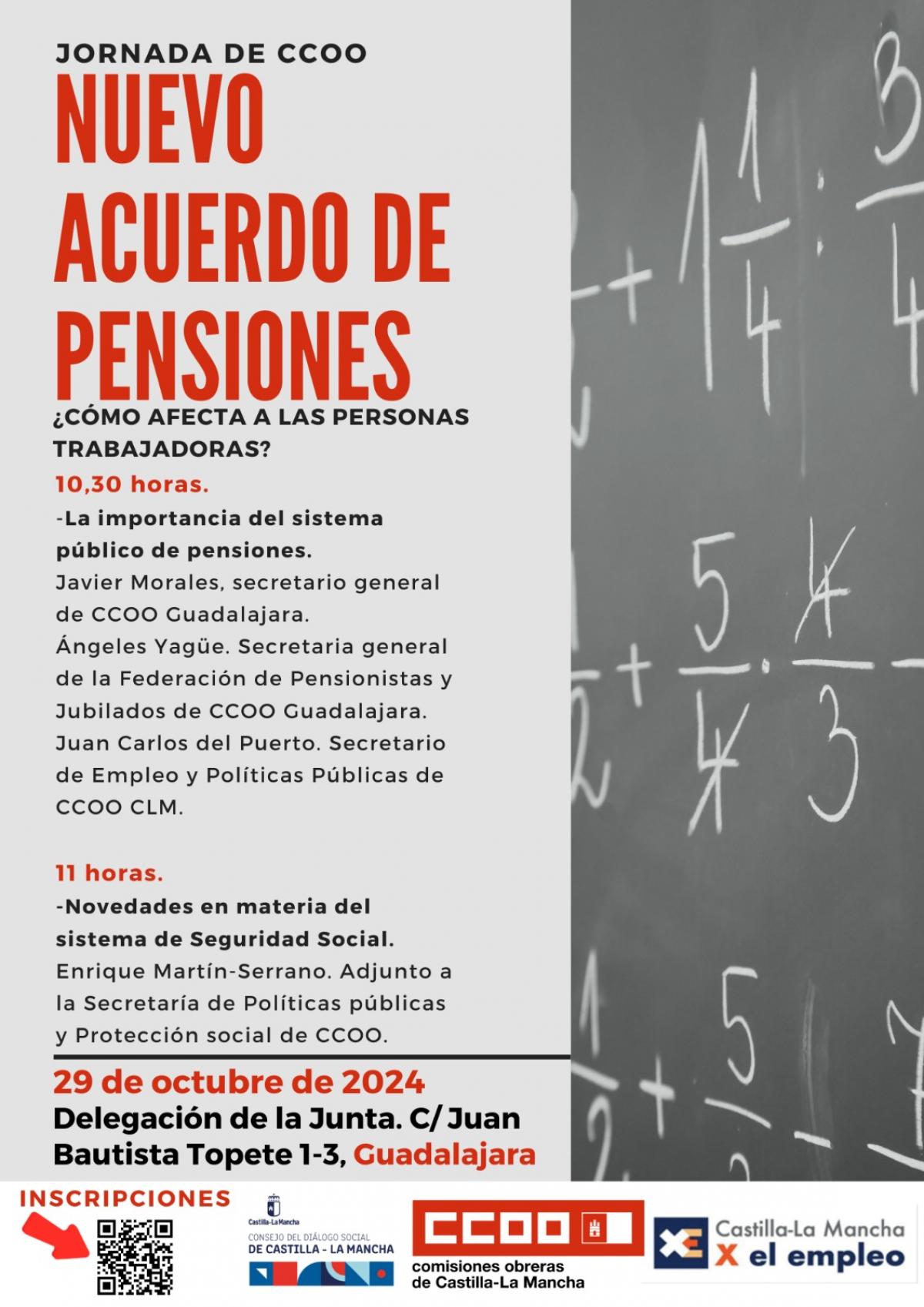 Jornada de CCOO en Guadalajara sobre el nuevo acuerdo de pensiones