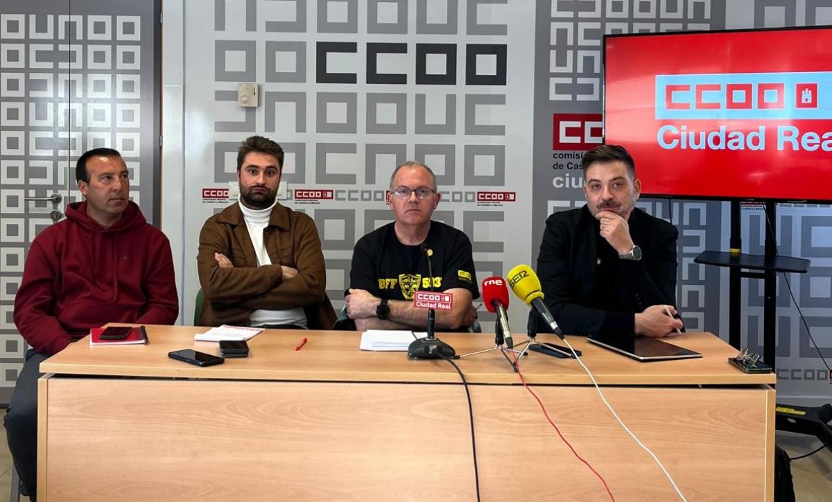 Rueda de prensa en Ciudad Real denunciando persecución sindical por parte de Geacam