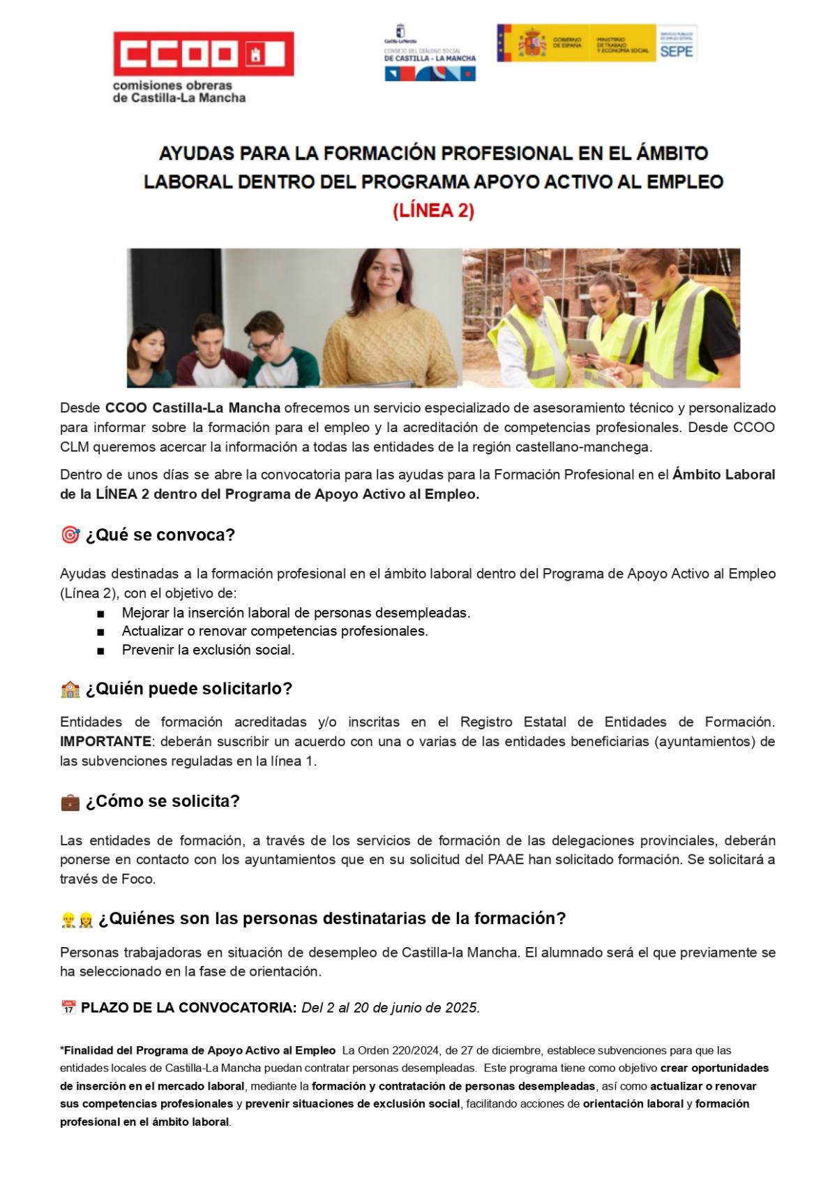 Lnea 2 del Programa Apoyo Activo al Empleo