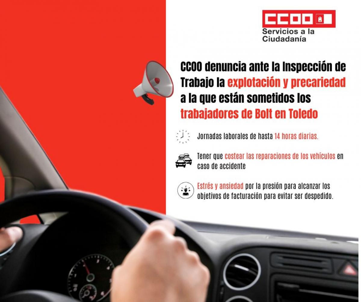 Denuncia por las condiciones laborales de los trabajadores de Bolt en Toledo