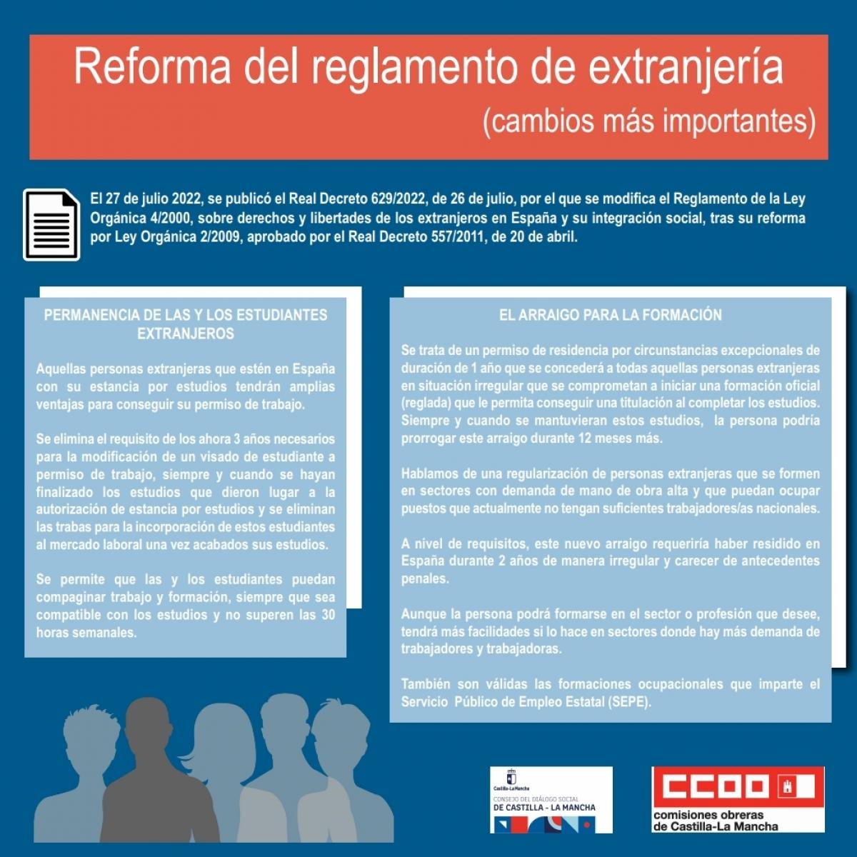 CCOO CLM informa de los cambios más importantes en el reglamento de extranjería
