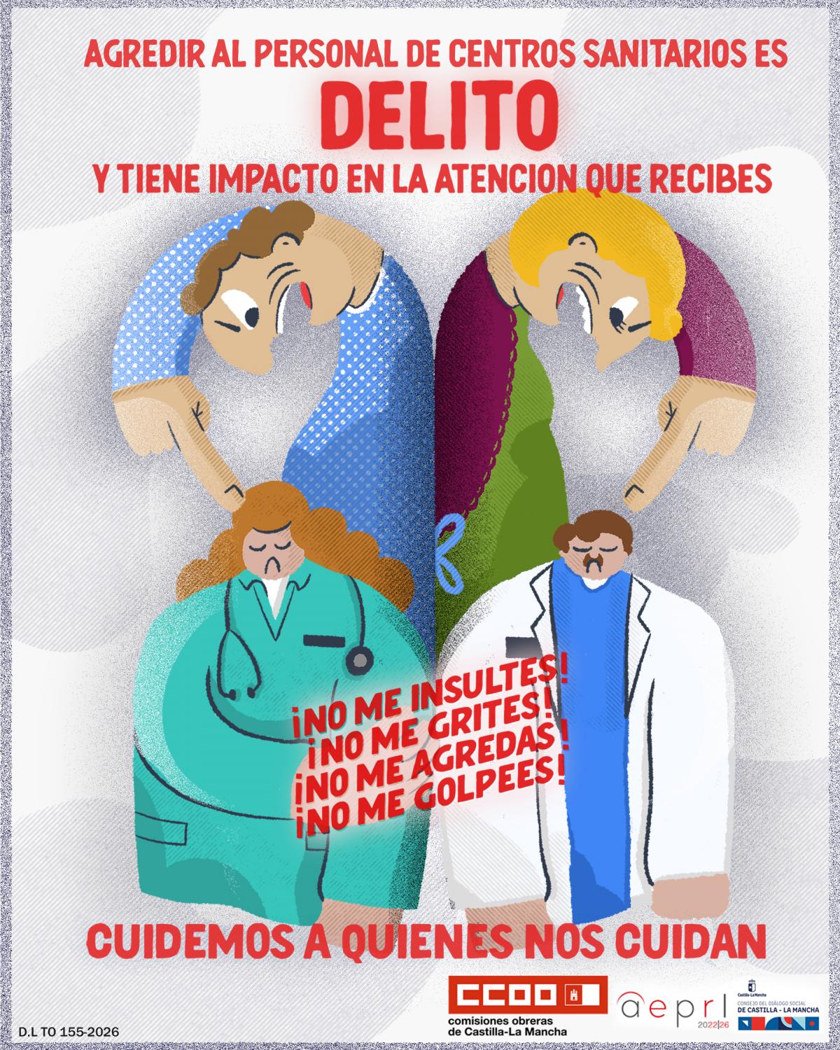 Campaña de CCOO CLM contra las agresiones al personal sanitario