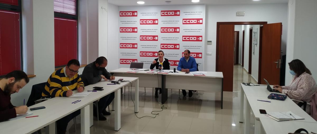 Rueda de prensa en CCOO Cuenca