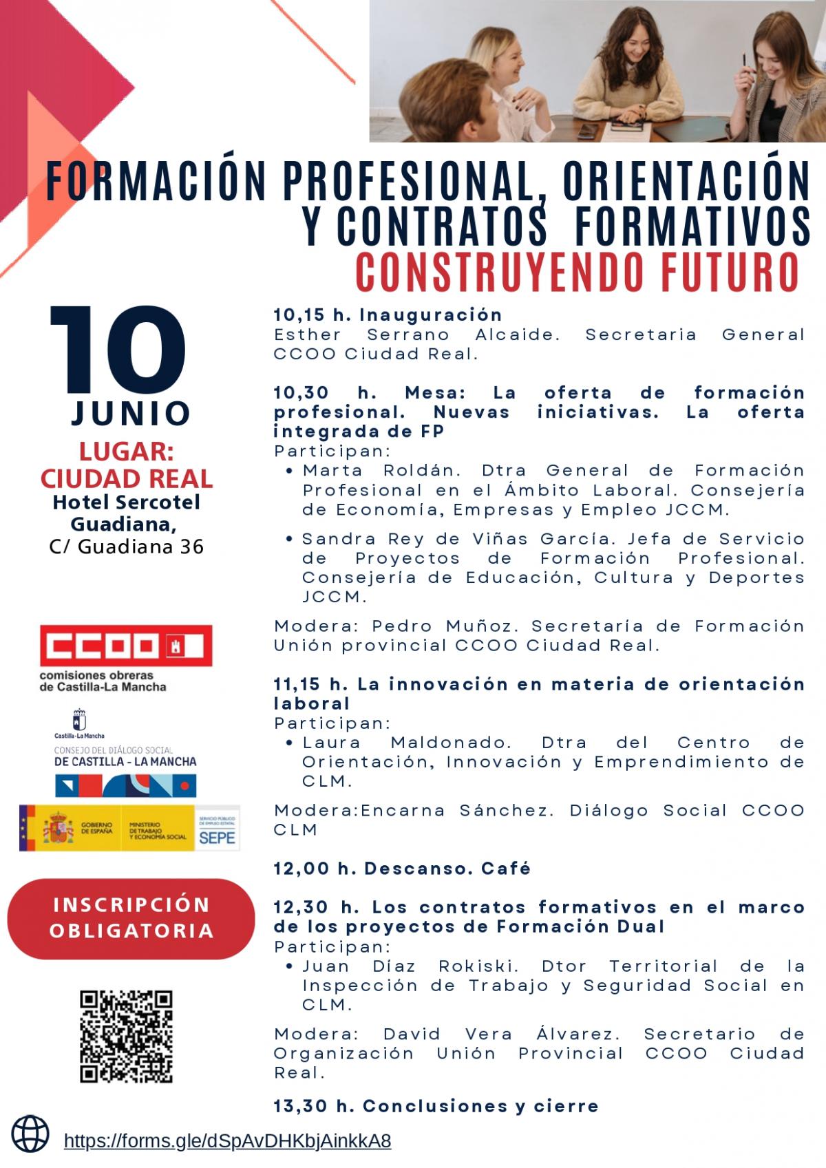 Jornada en Ciudad Real sobre formacin profesional, orientacin y contratos formativos