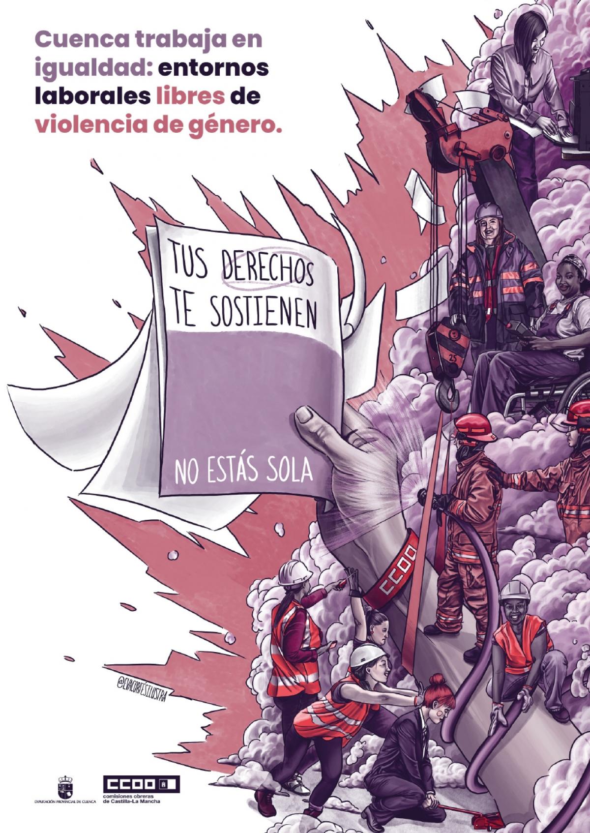 Portada de la guía "Cuenca trabaja en igualdad: entornos laborales libres de violencia de género"