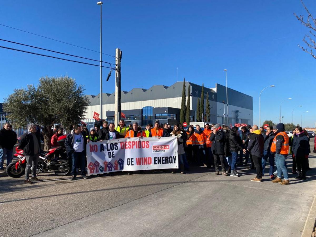 Seguimiento unánime de la huelga en Noblejas y Albacete contra el ERE en General Electric Wind Energy
