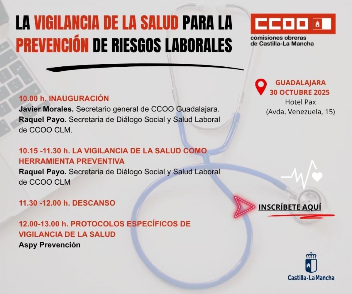 Jornada de CCOO CLM sobre la vigilancia de la salud para la prevención de riesgos laborales