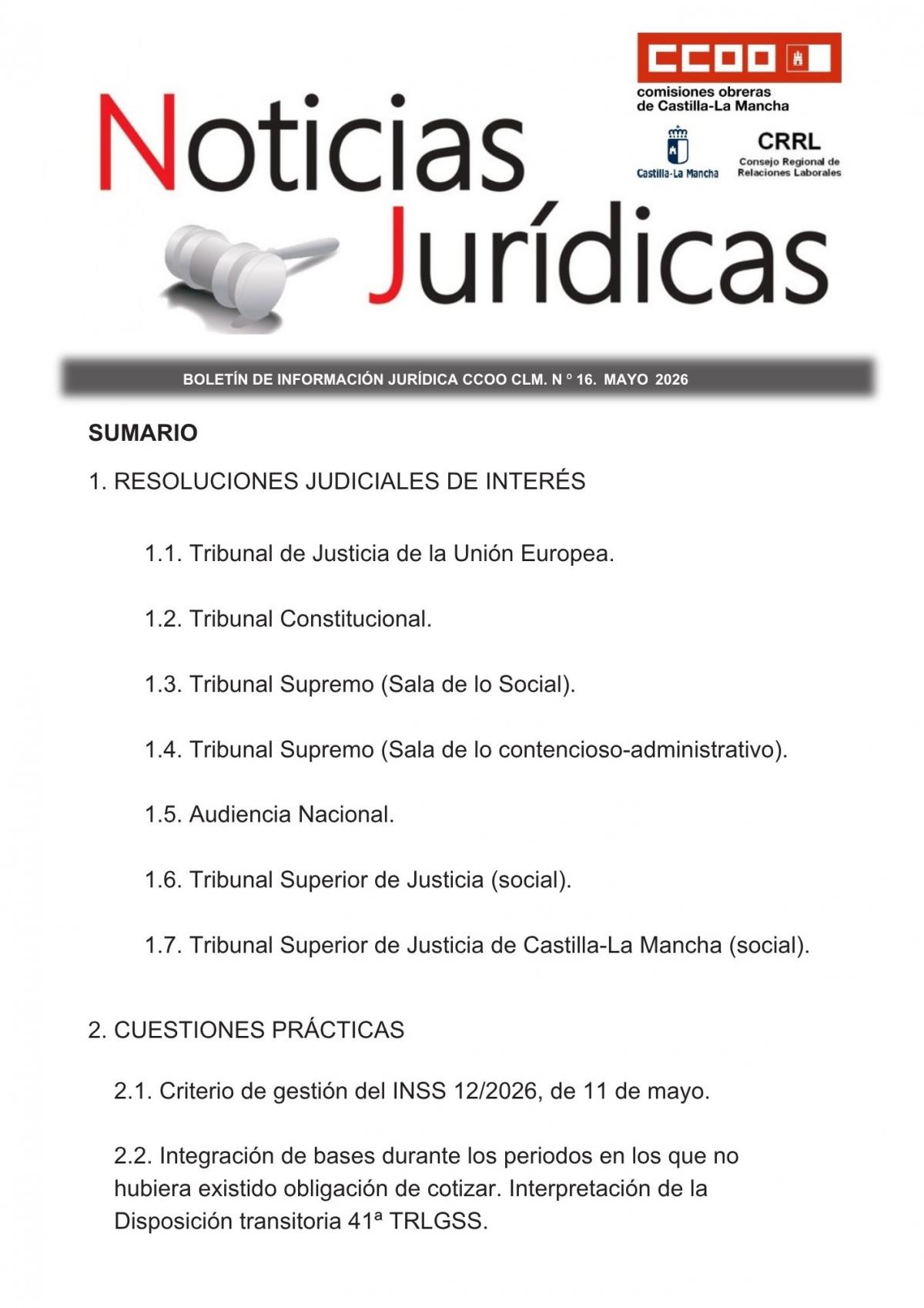 Boletín de noticias jurídicas