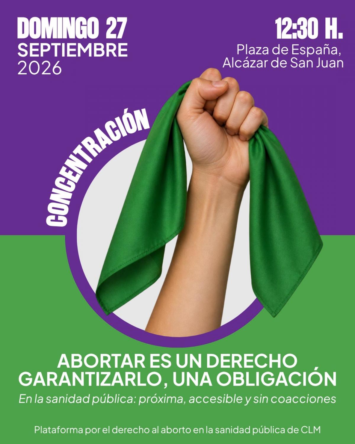 Concentración por el derecho al aborto en la sanidad pública