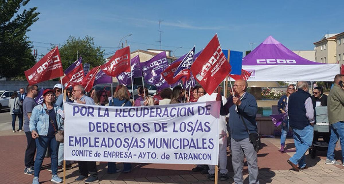 Protesta de personal municipal del Ayuntamiento de Tarancón