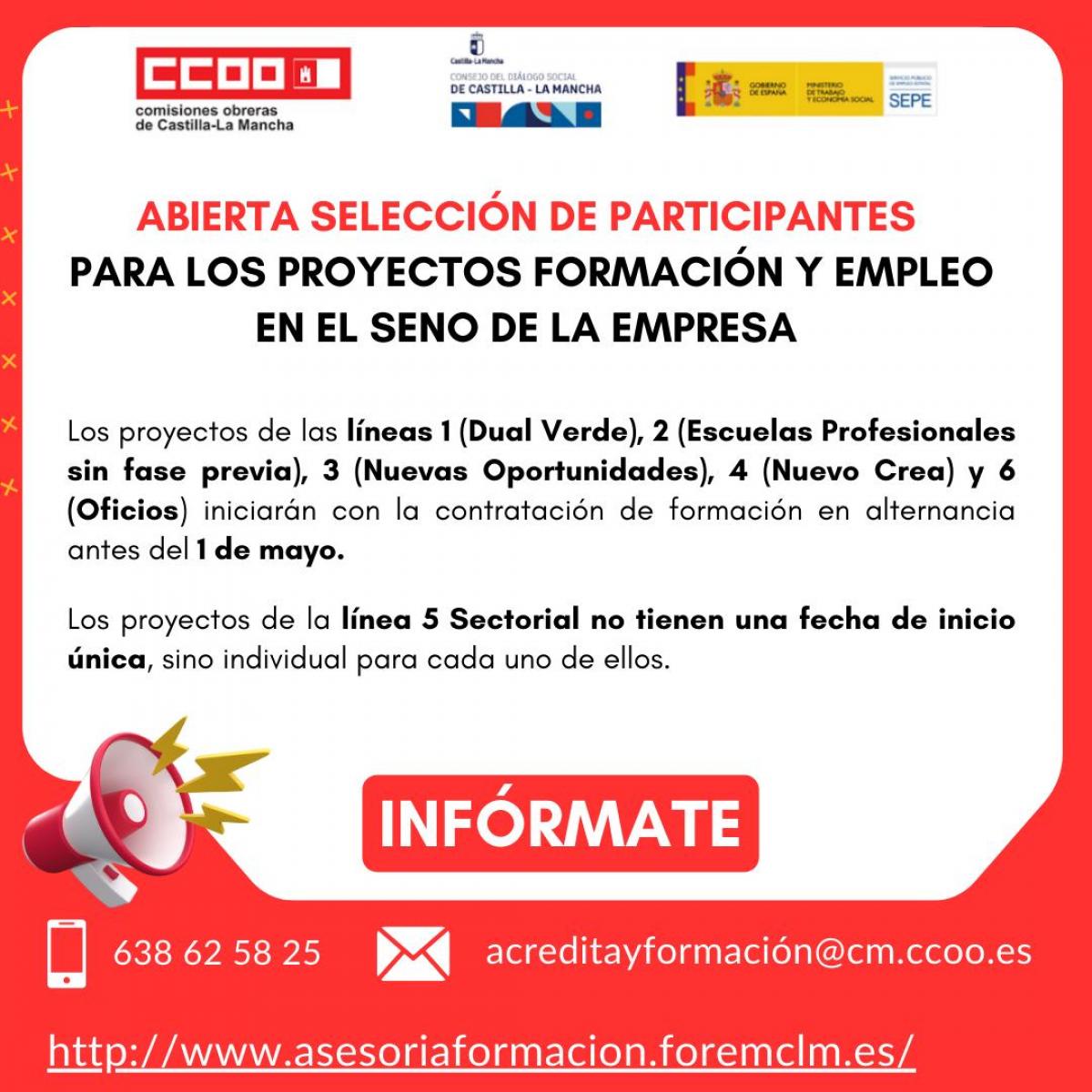 Proyectos formacin y empleo en el seno de la empresa