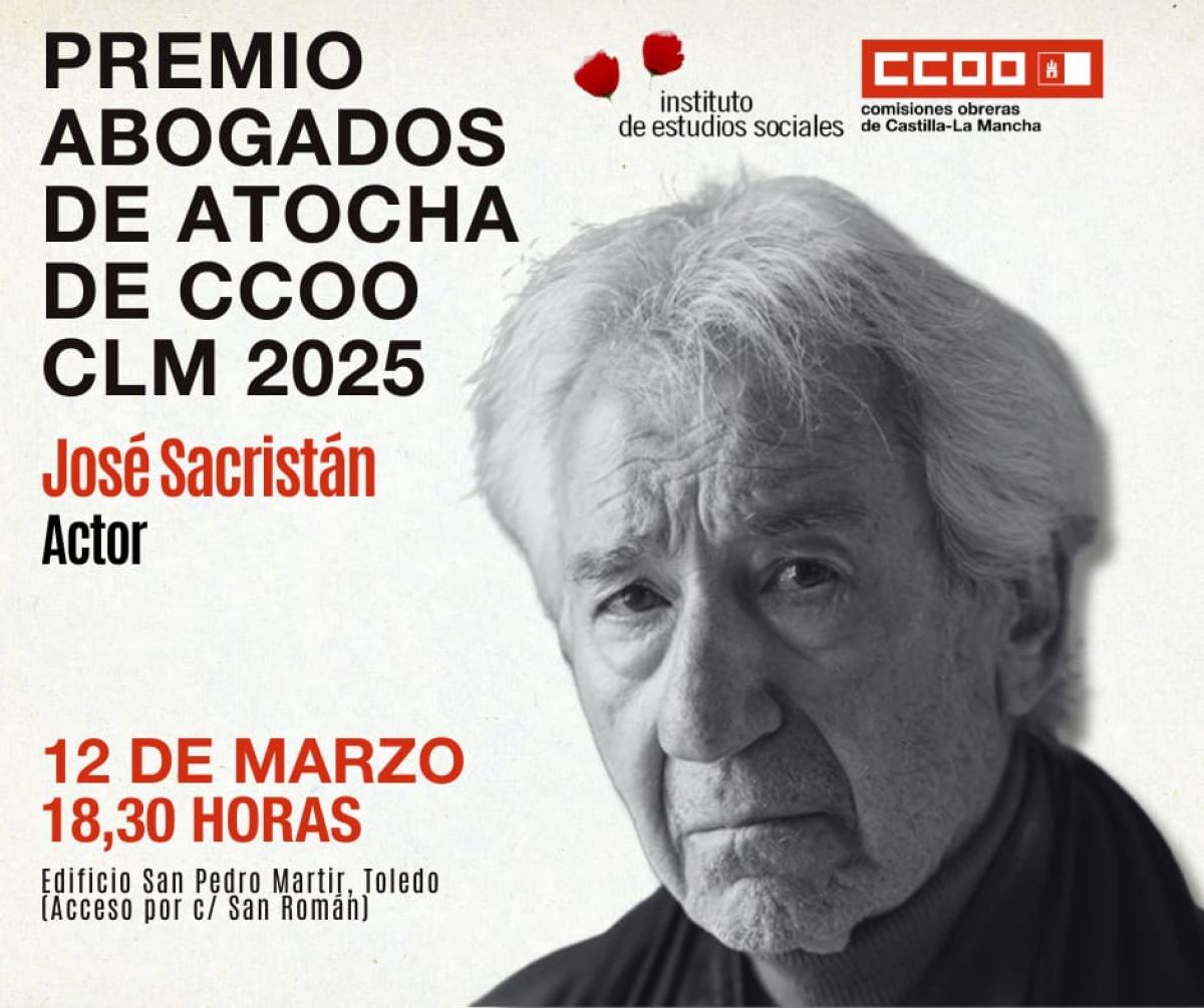 Jos Sacristn, Premio Abogados de Atocha CCOO CLM