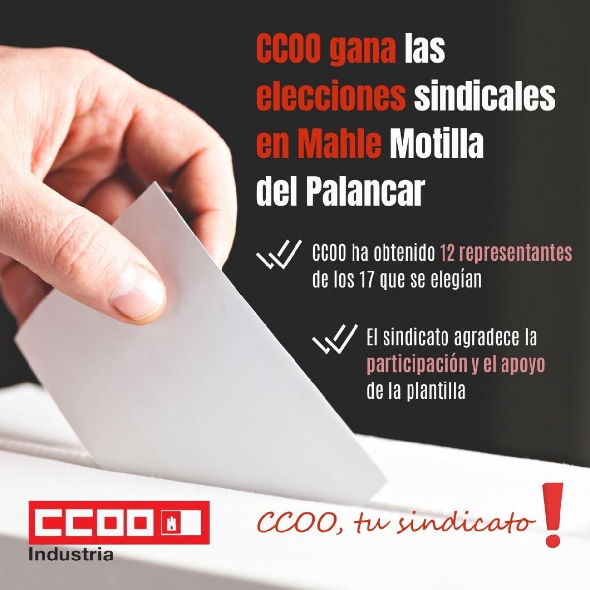 CCOO gana las elecciones en Mahle Motilla del Palancar