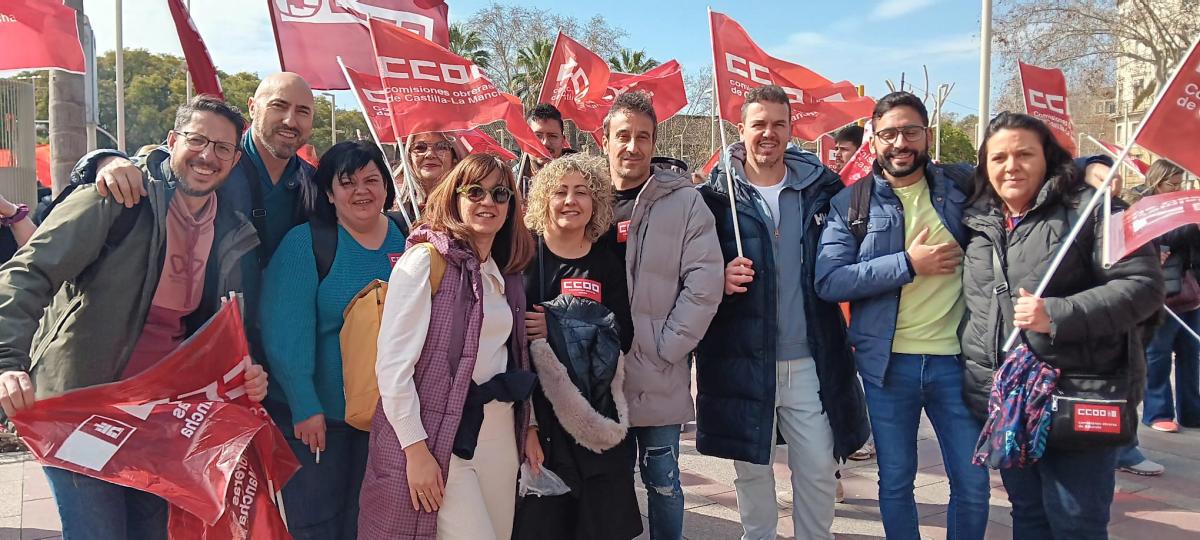 Manifestantes de CLM en Barcelona