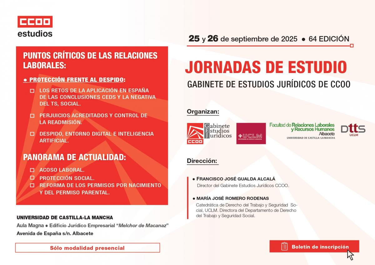 Jornadas de estudio Gabinete de Estudios Jurídicos de CCOO