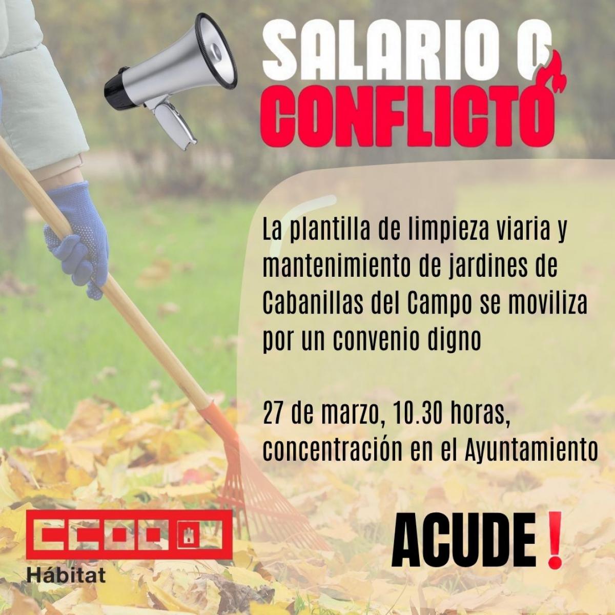 Movilizaciones de la plantilla de limpieza viaria y mantenimiento de jardines de Cabanillas