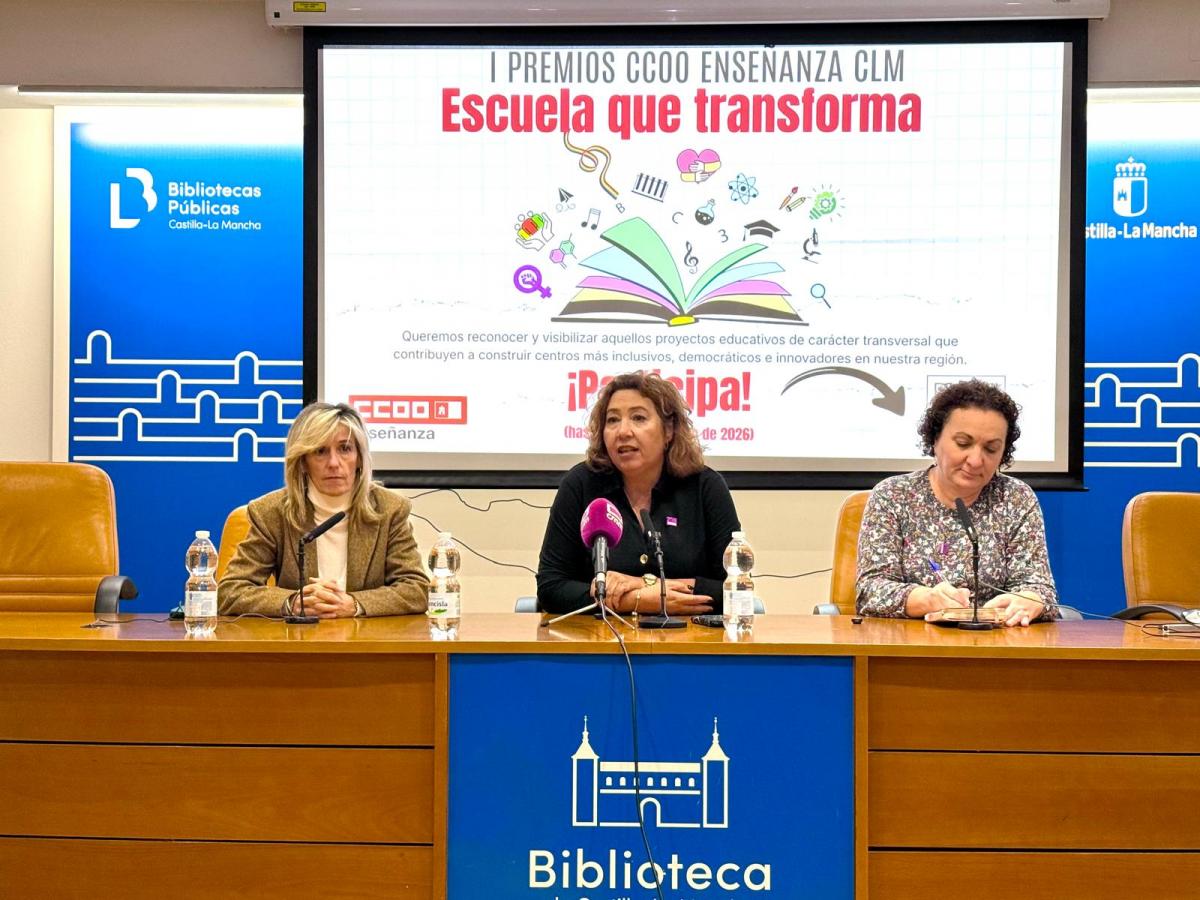 Rueda de prensa de la Federación de Enseñanza para presentar los Premios a Proyectos Educativos Singulares y Transversales