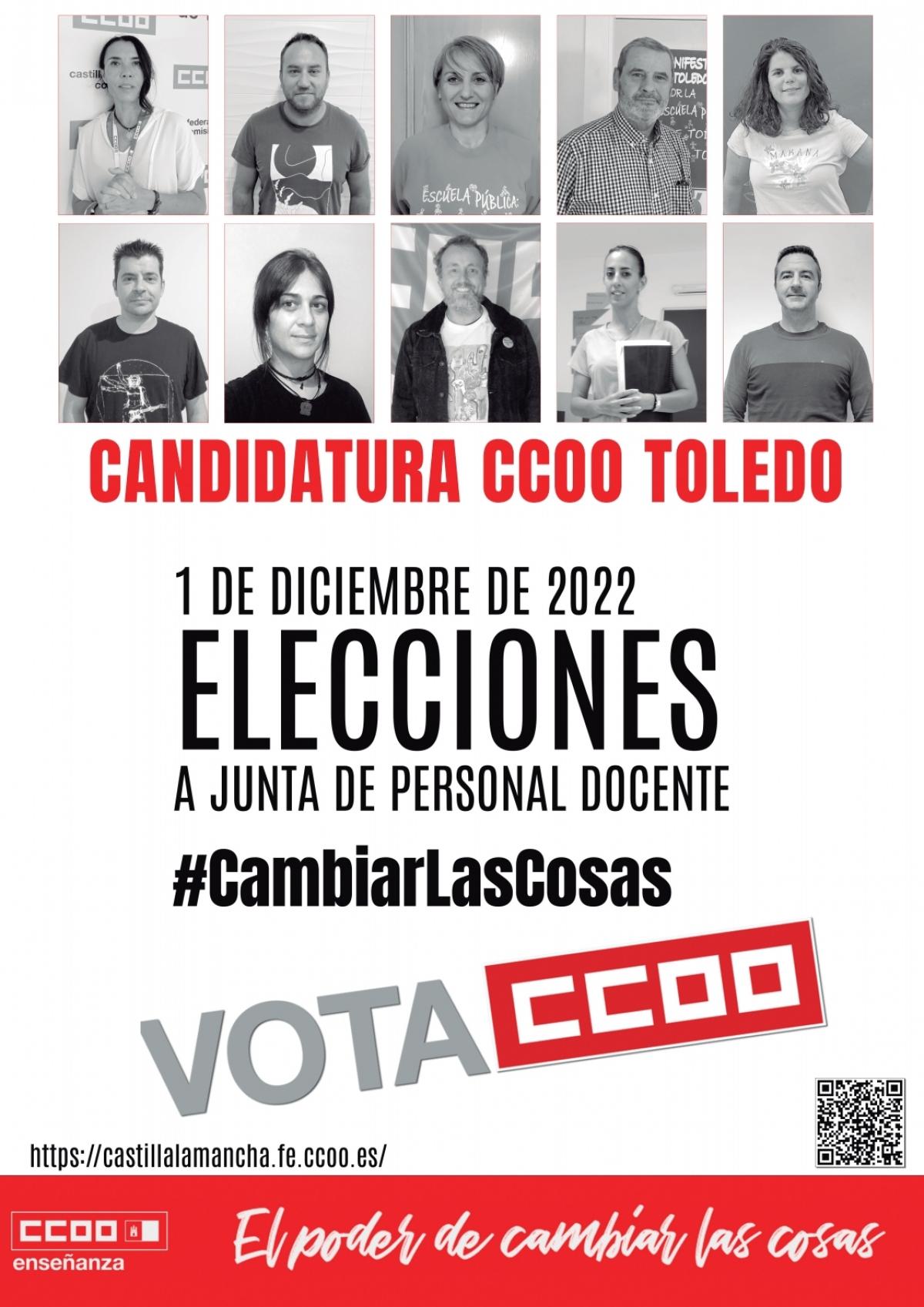 CCOO-Enseñanza sale a ganar las elecciones sindicales en la Educación Pública de Toledo